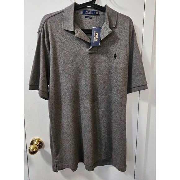 Polo Ralph Lauren Classic Fit Polo Shirt Heather Grey Men's Size Medium - Picture 1 of 15